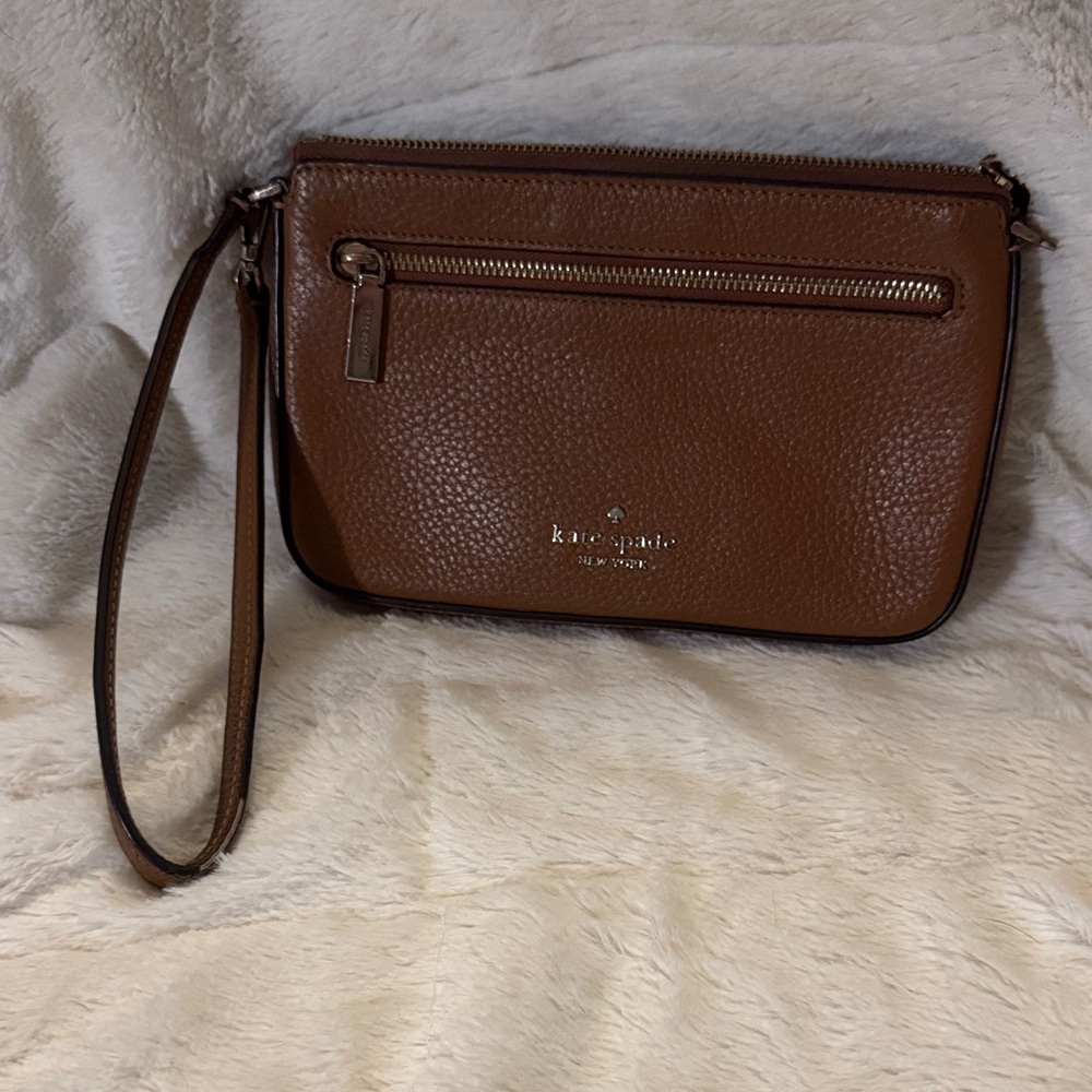 Kate Spade Brown Leather Wristlet